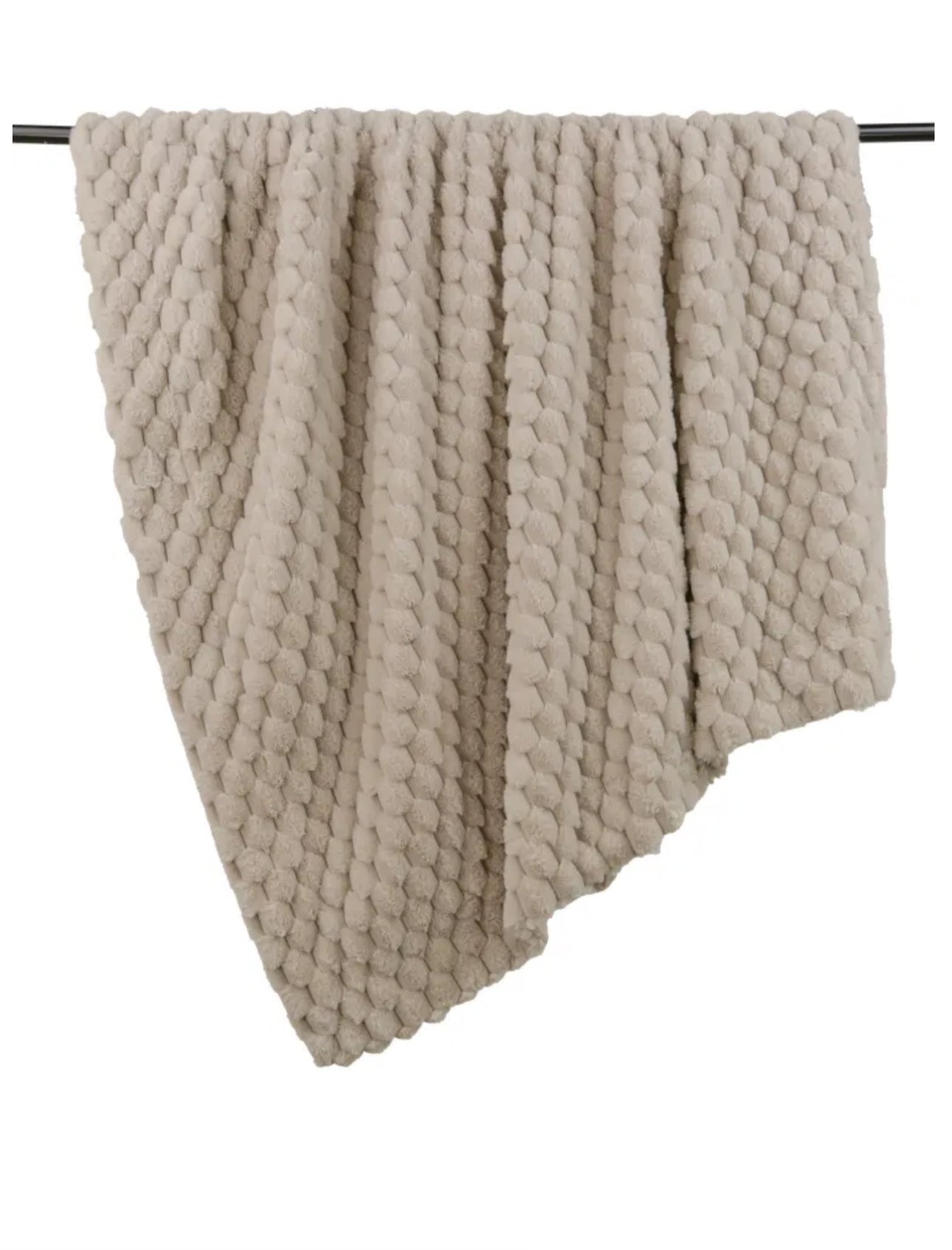 Taupe Faux Fur Bubble Texture Throw