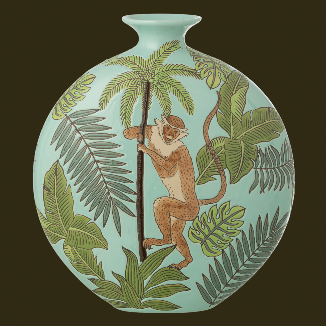 Monkey In The Jungle Blue Vase styled view – Leya Buster Interiors