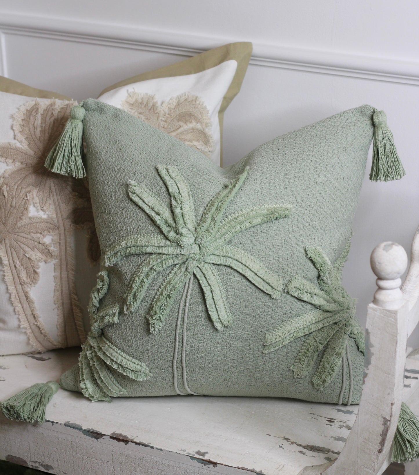 Moss Green Palm Tree Cushion