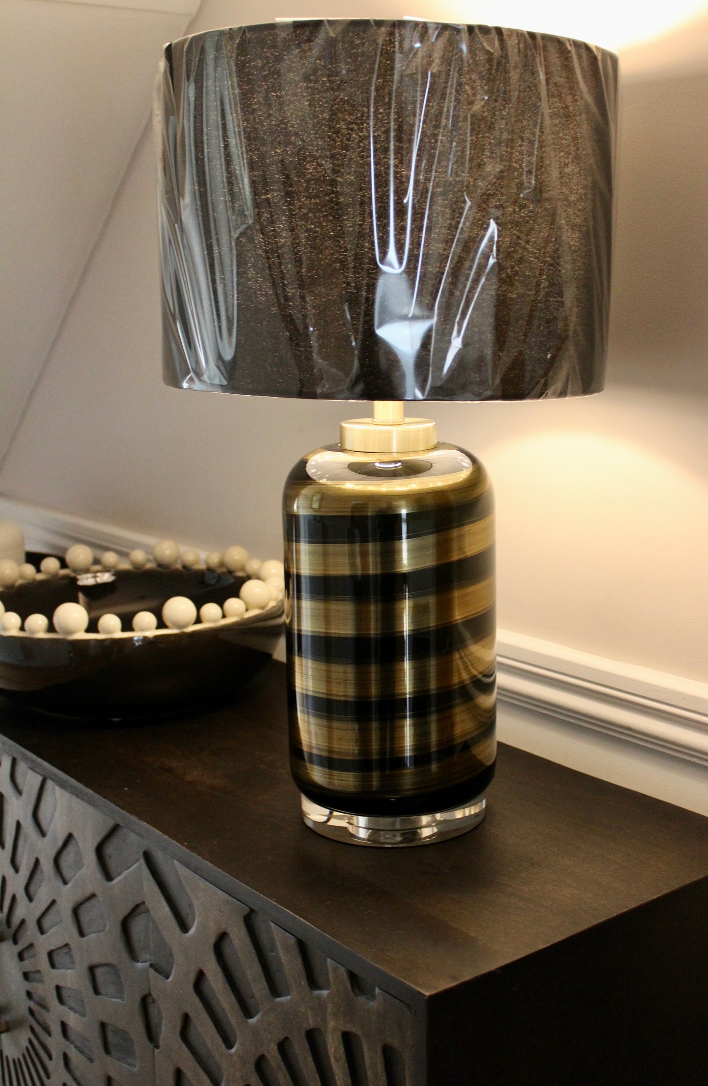 Black & Gold Swirl Style Table Lamp