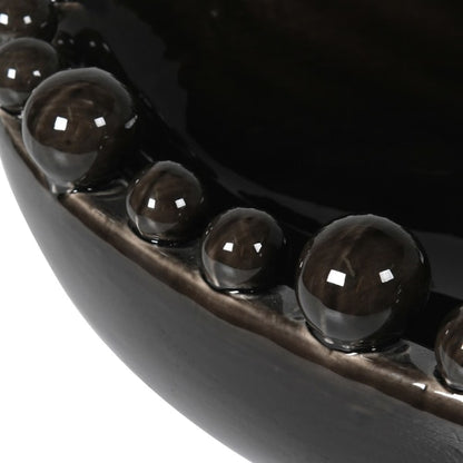 Black Oval Bowl With Bobbled Edge styled view – Leya Buster Interiors