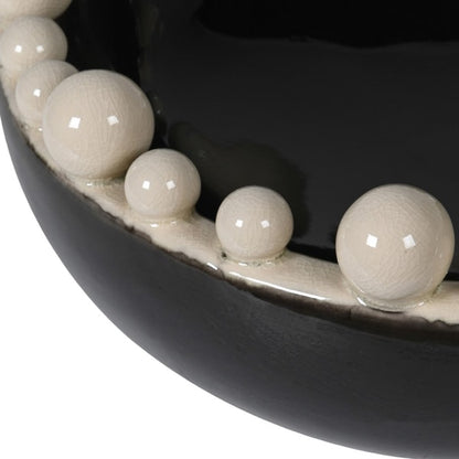 Cream & Black Bowl With Bobble Edge styled view – Leya Buster Interiors