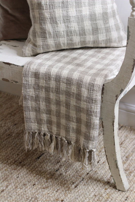 Gingham Throw Natural