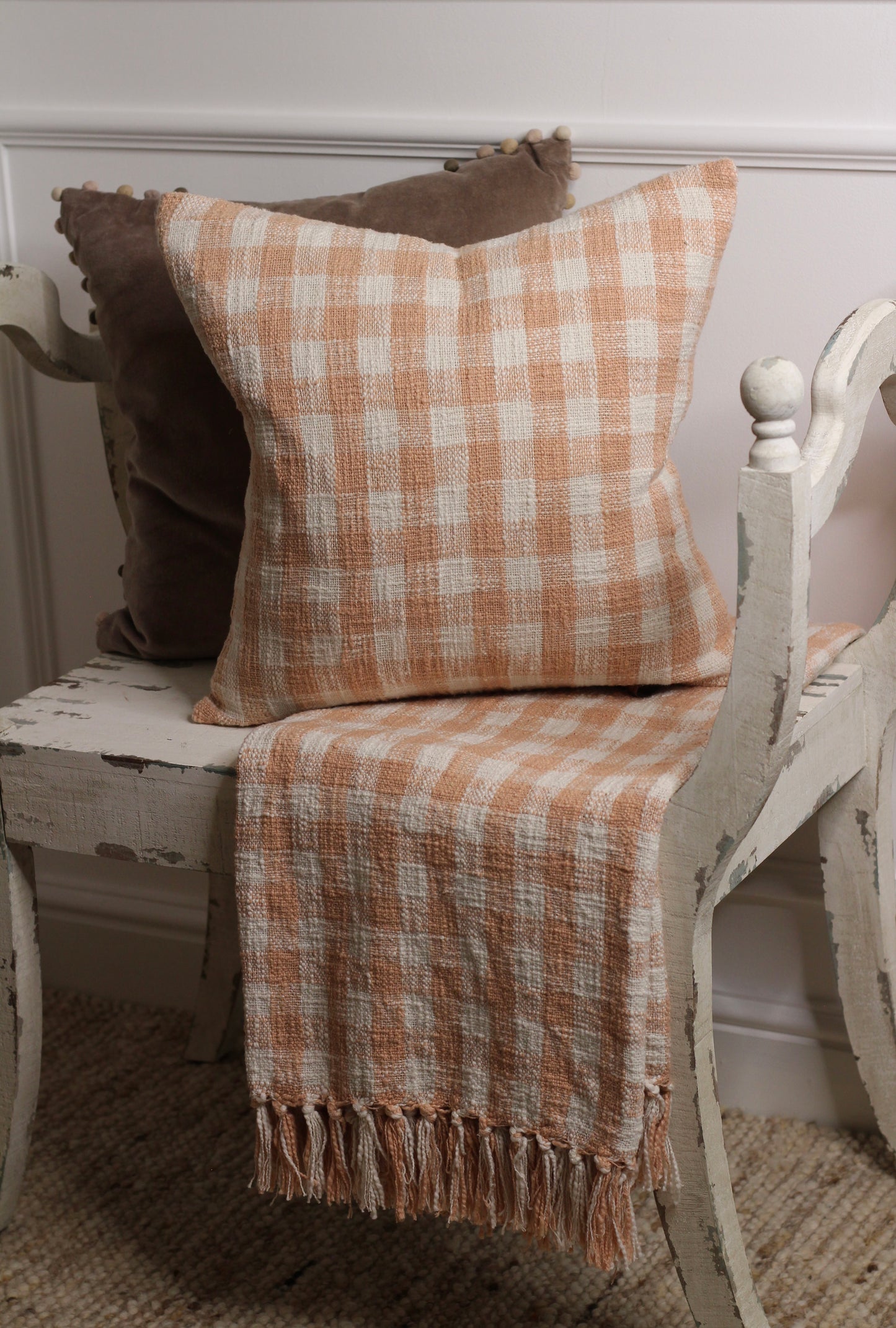 Gingham Throw Blush