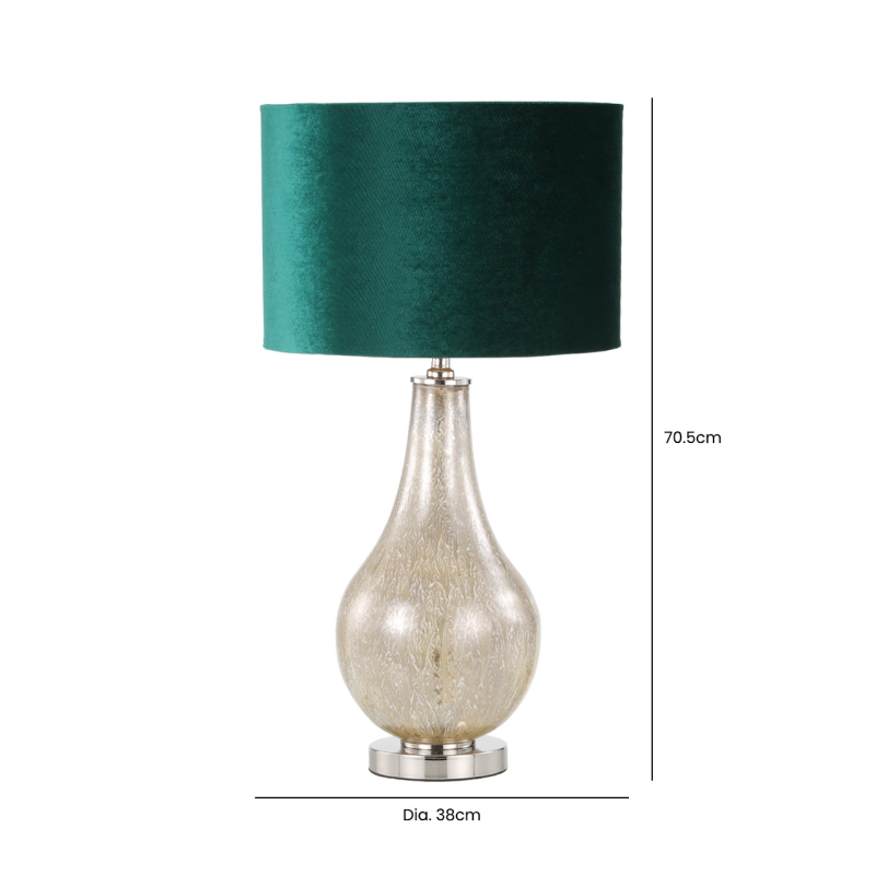 Pearly White Table Lamp Green Shade