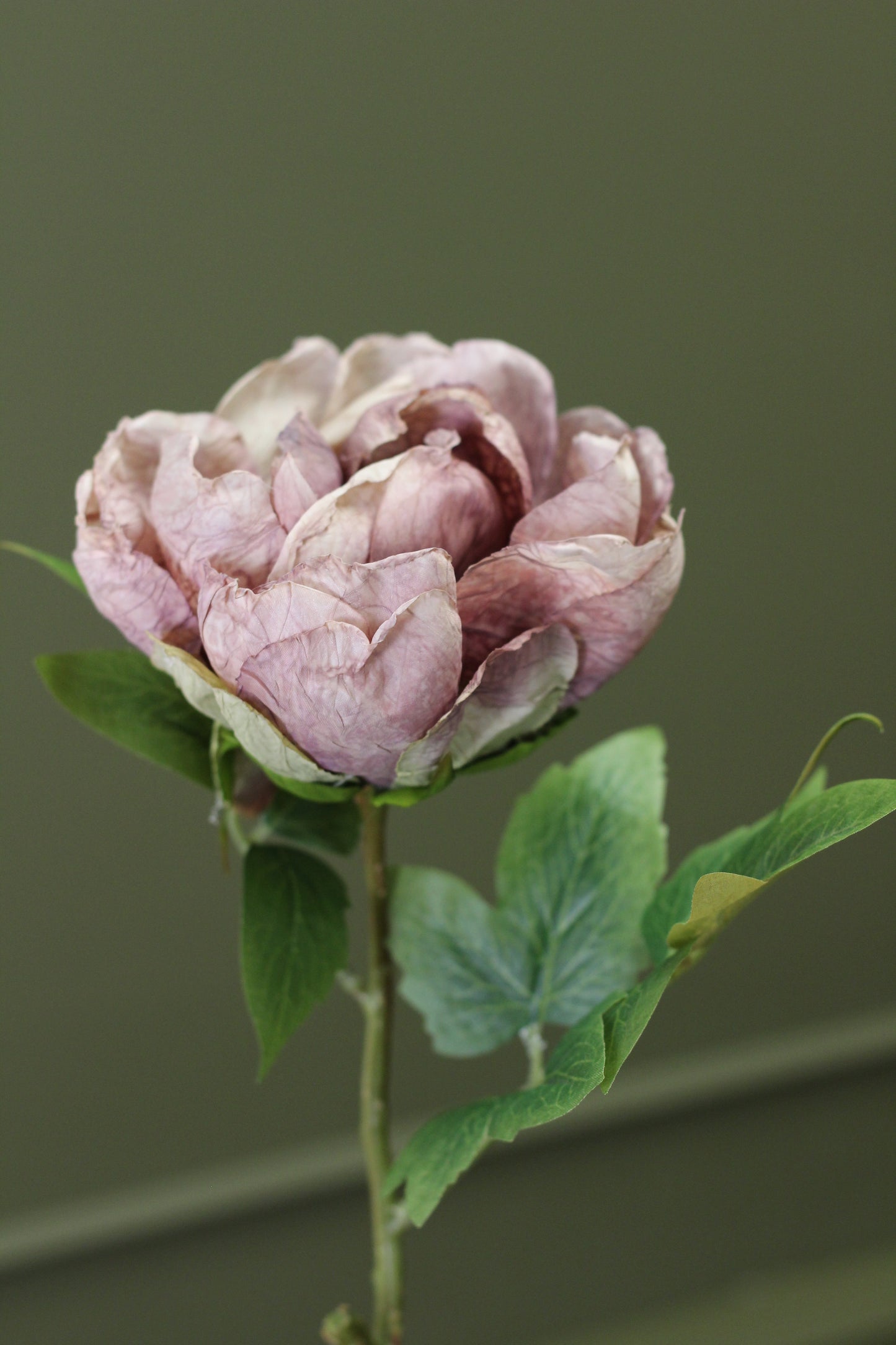 Vintage Peony Bud Stem – Dusty Mauve
