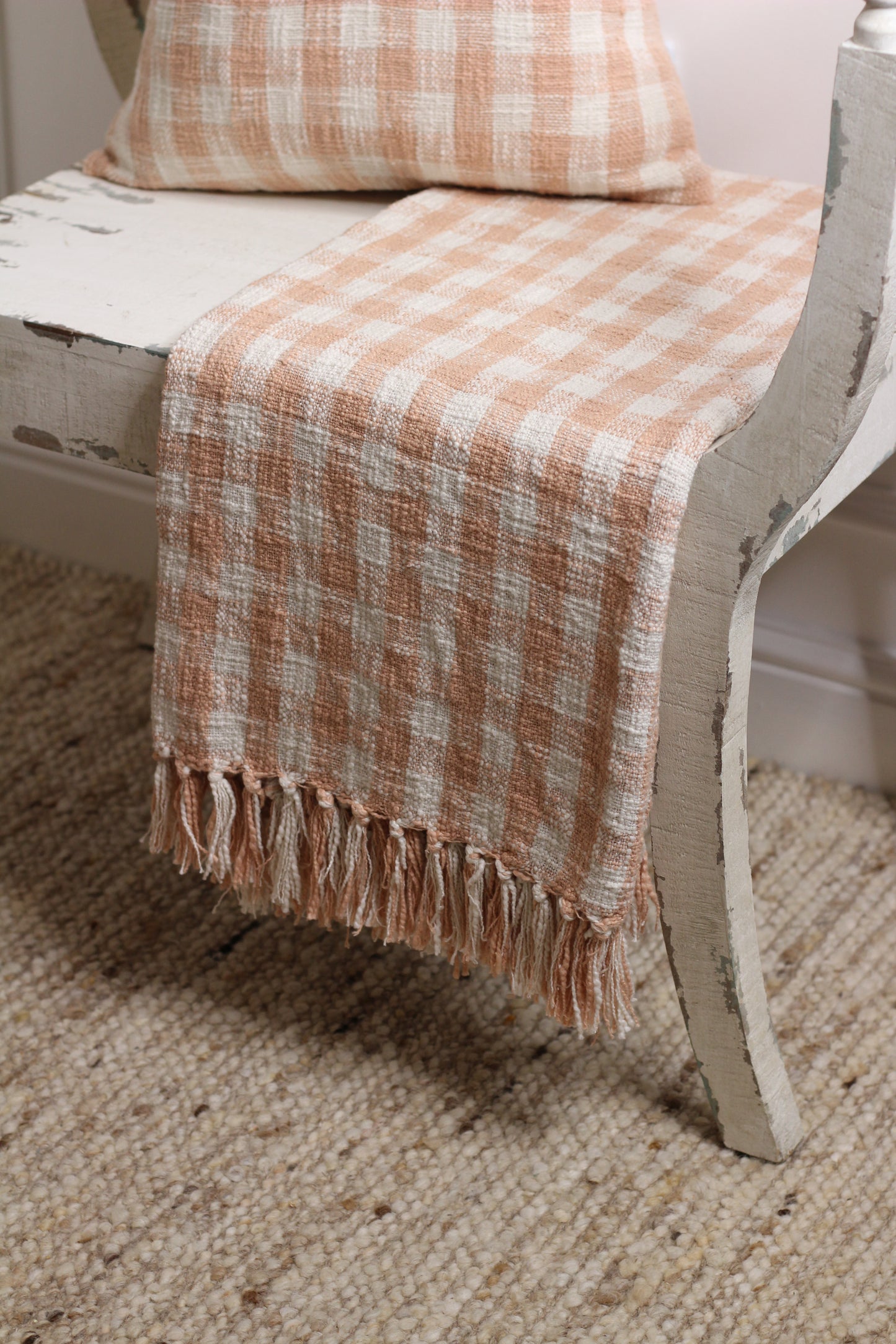 Gingham Throw Blush