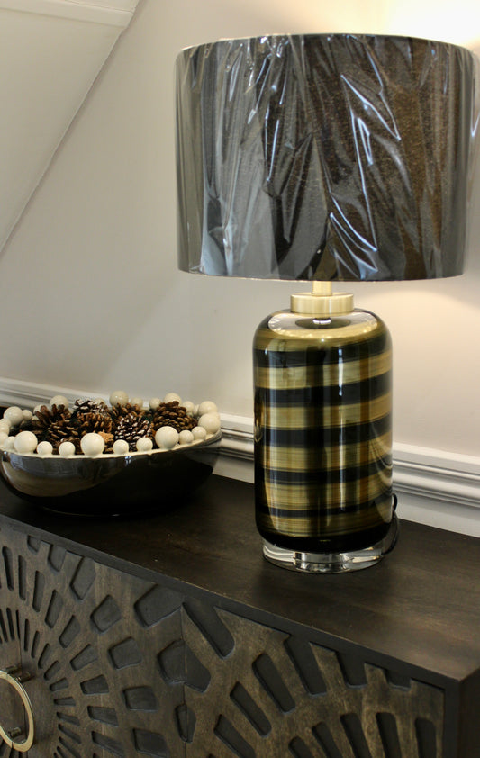 Black & Gold Swirl Style Table Lamp