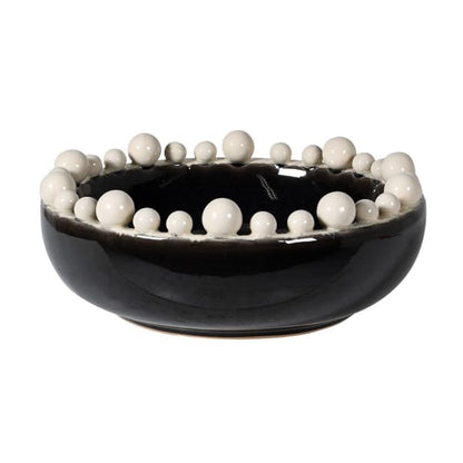 Cream & Black Bowl With Bobble Edge styled view – Leya Buster Interiors