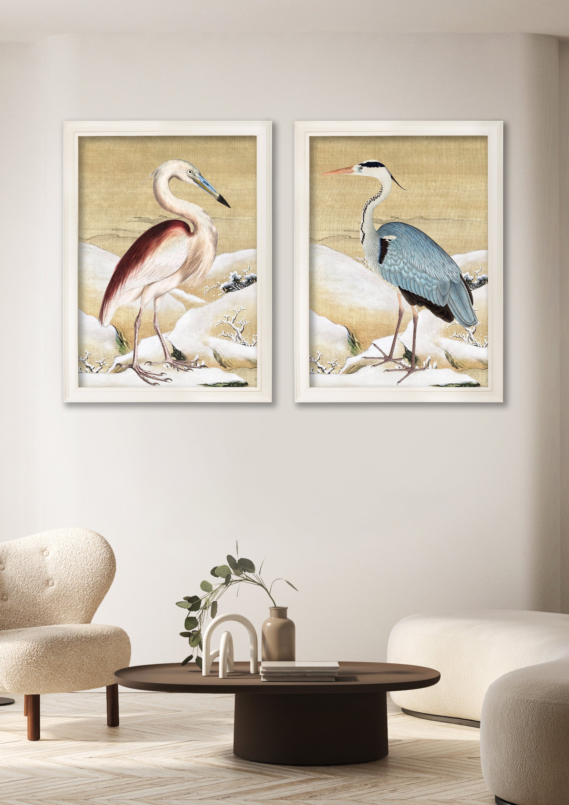 Heron Set of 2 Prints – Ram Das – framed wall art at Leya Buster Interiors