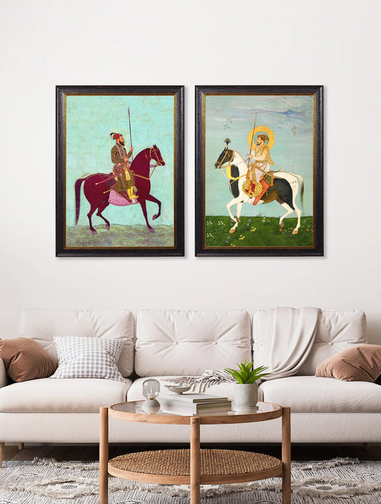Mughals Horsemen – Oxford Frame – framed wall art at Leya Buster Interiors