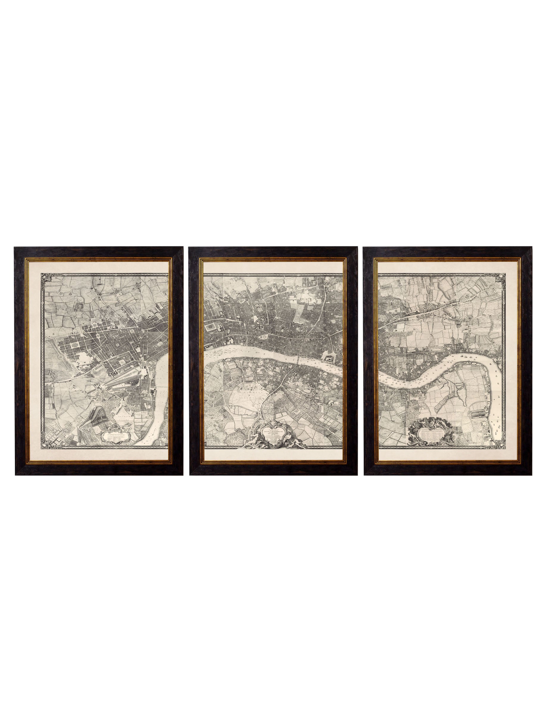 c.1746 London Triptych Map styled view – Leya Buster Interiors