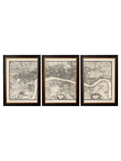 c.1746 London Triptych Map styled view – Leya Buster Interiors