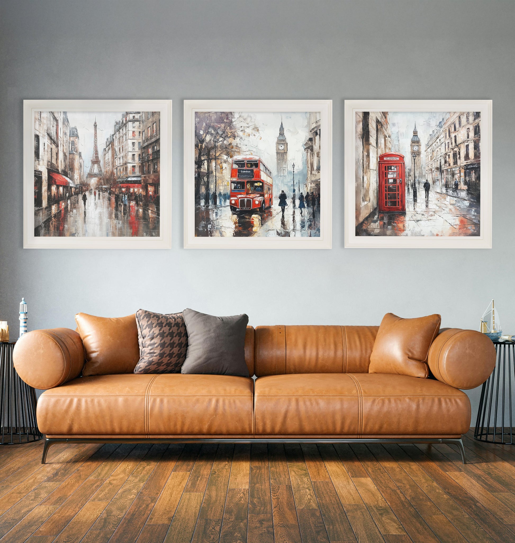 Paris Eiffel Tower – Cream Hurstwood Square Frame styled view – Leya Buster Interiors