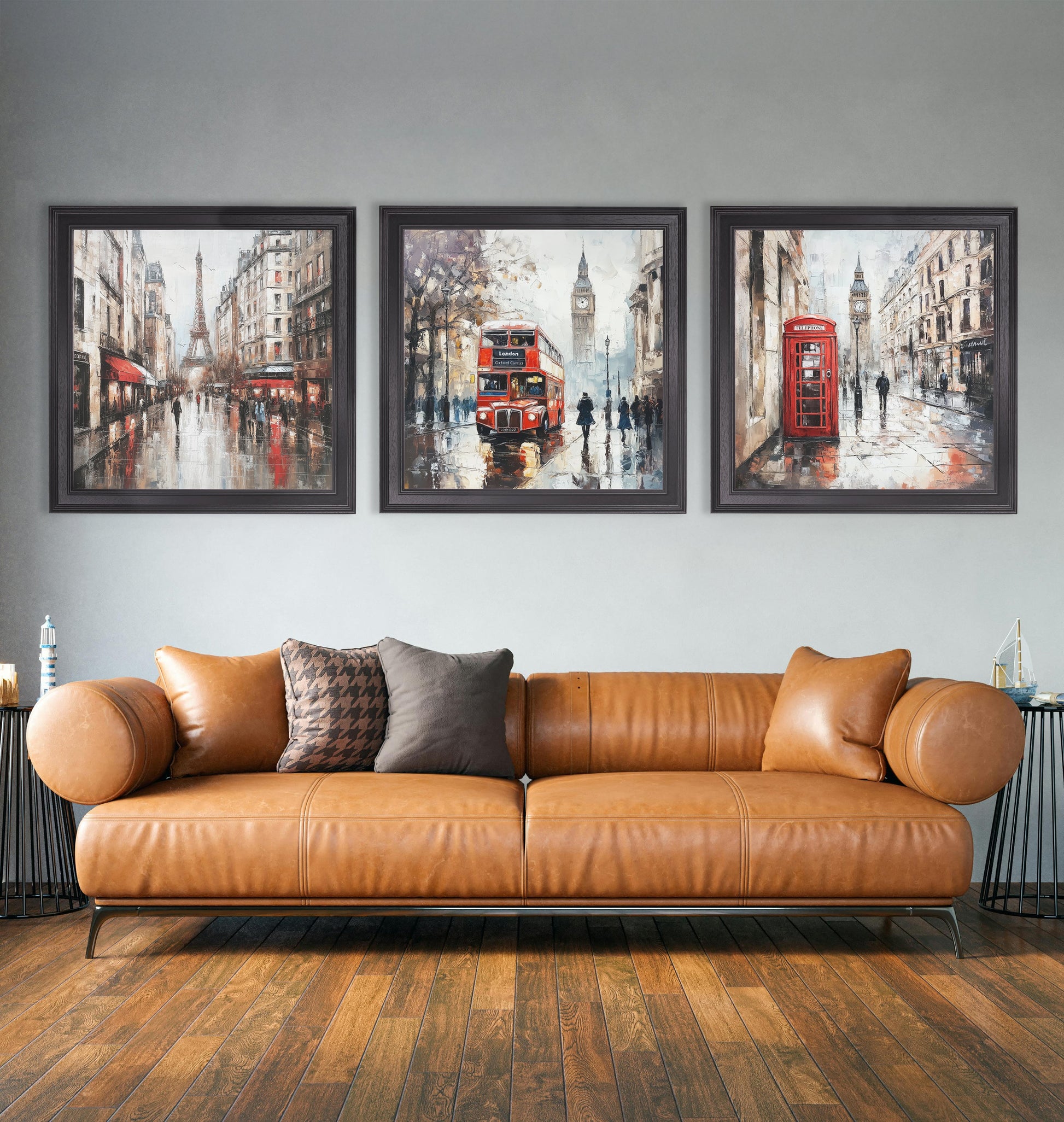 Paris Eiffel Tower – Black Hurstwood Square Frame styled view – Leya Buster Interiors