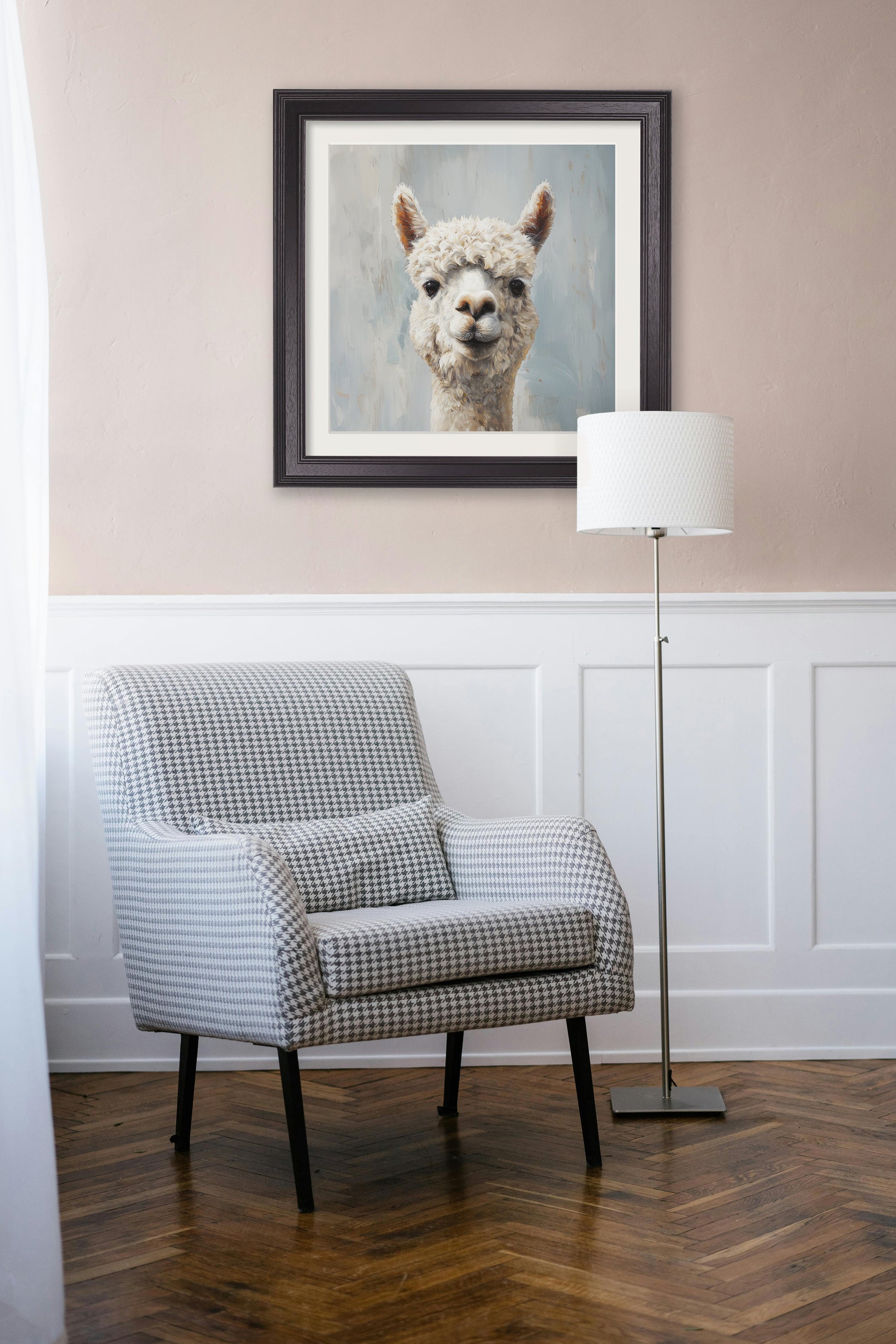 The Goofy Alpaca – Black Hurstwood Square Frame – framed wall art at Leya Buster Interiors