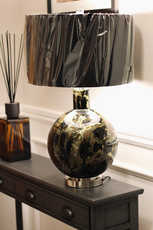 Black & Gold Marble Style Table Lamp