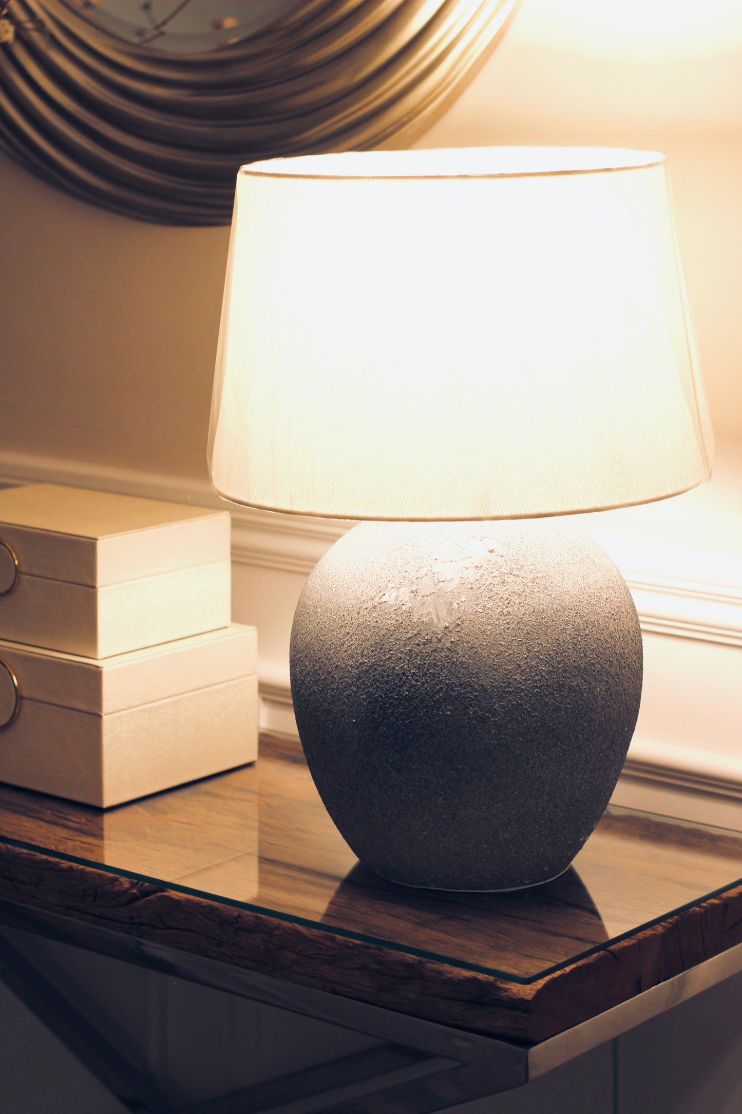 Grey Stone Finished Lamp