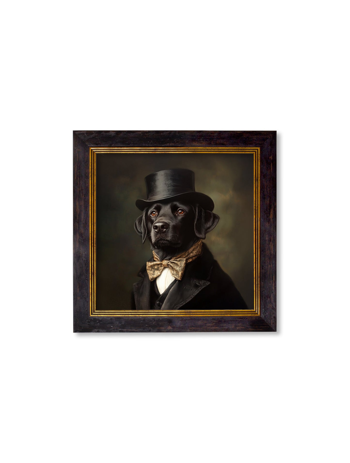 Lord Wagsalot - Gentleman Black Labrador Oxford Square Frame