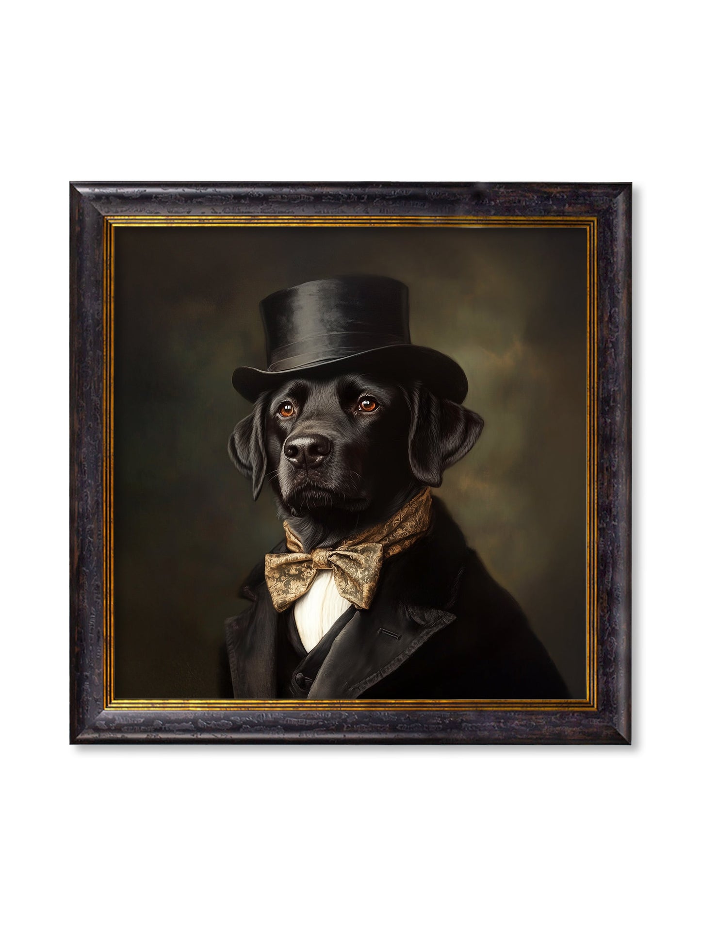 Lord Wagsalot - Gentleman Black Labrador Oxford Square Frame