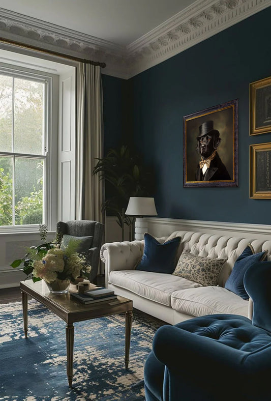 Lord Wagsalot - Gentleman Black Labrador Oxford Square Frame