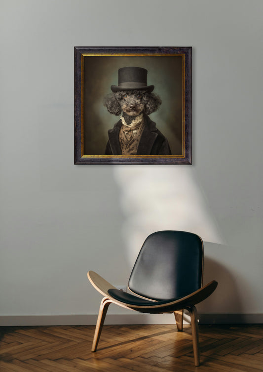 Sir Poodleton - Gentleman Poodle Oxford Square Frame