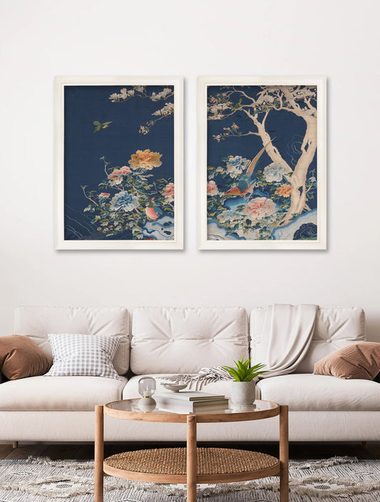 Blue Blossom Trees Set of 2