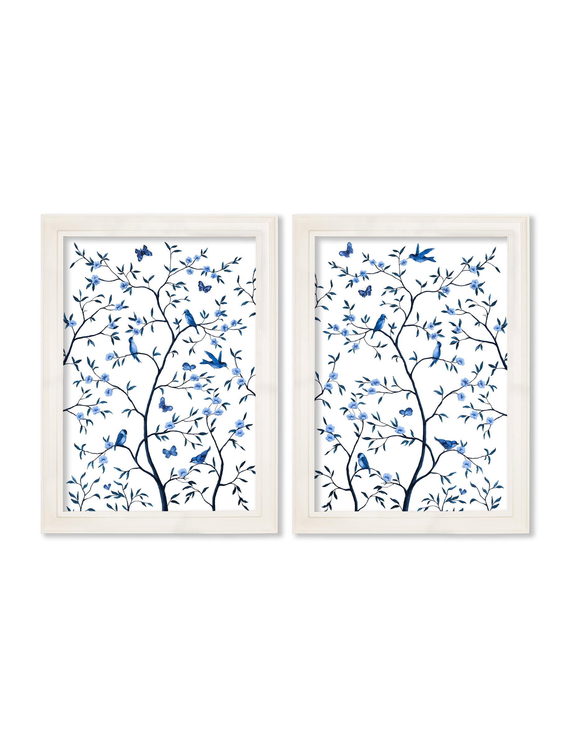 Tree of Life Blue & White Set of 2 styled view – Leya Buster Interiors