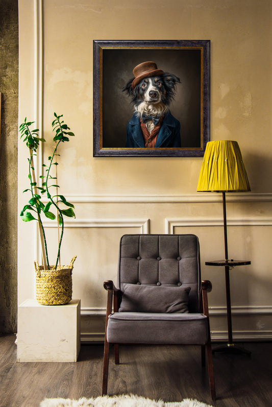 Lord Shearlock - Gentleman Border Collie Oxford Square Frame