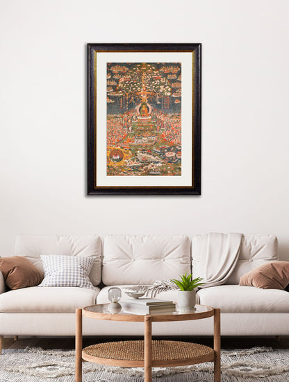 c.1700 Buddha of the Western Pure Land – framed wall art at Leya Buster Interiors