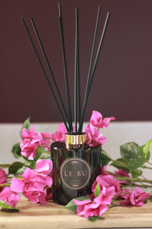 LE | BU 500ml reed diffuser styled as a luxury home fragrance statement piece