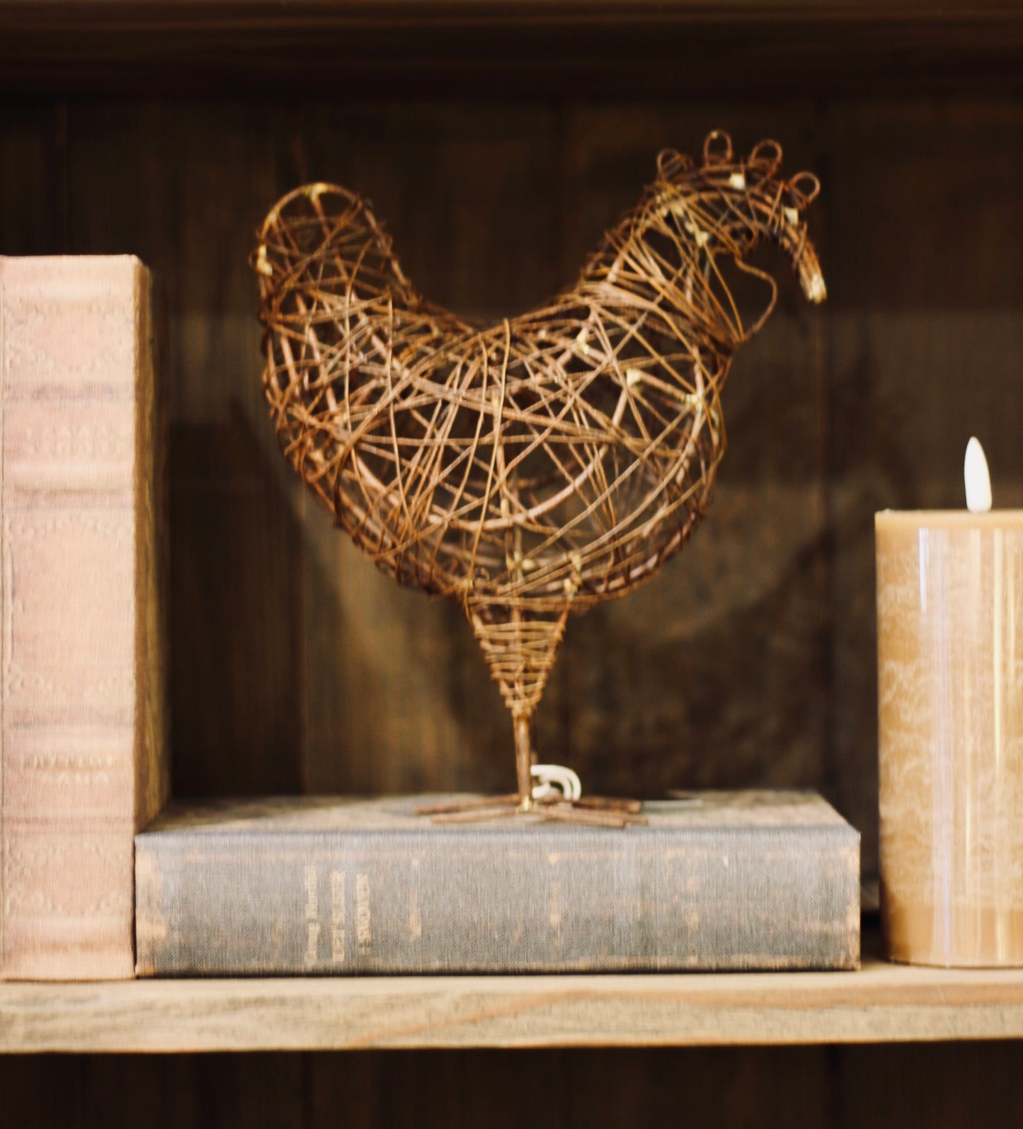 Rustic Decorative Wire Hen