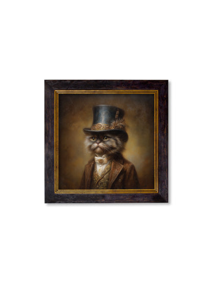 Sir Fluffington – Gentleman Persian Cat Oxford Square Frame styled view – Leya Buster Interiors