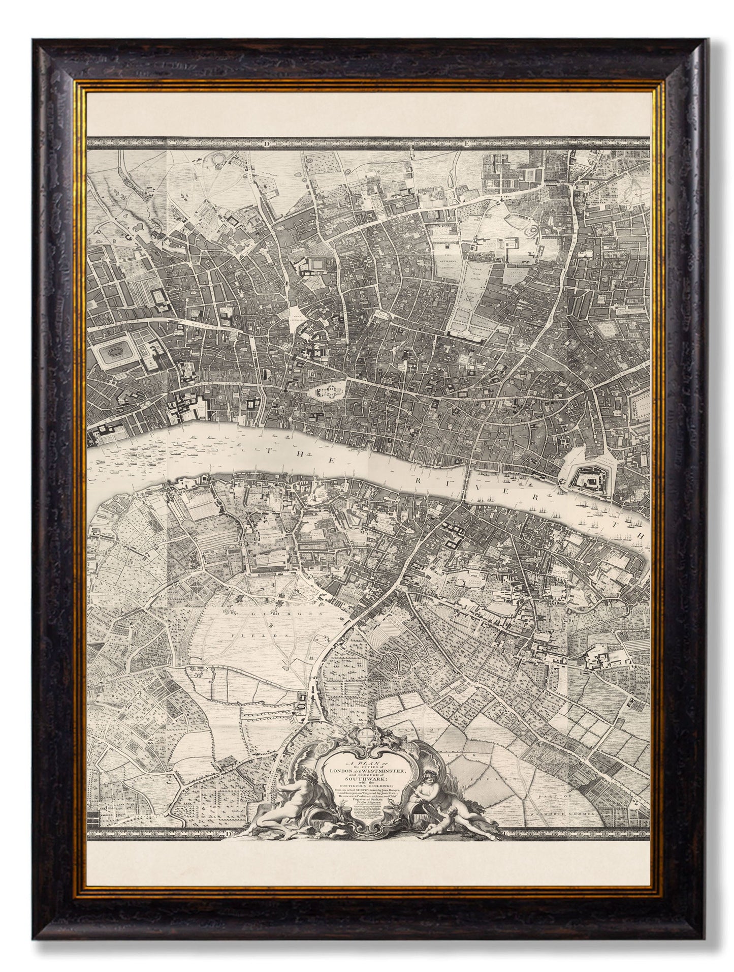 c.1746 London Triptych Map styled view – Leya Buster Interiors