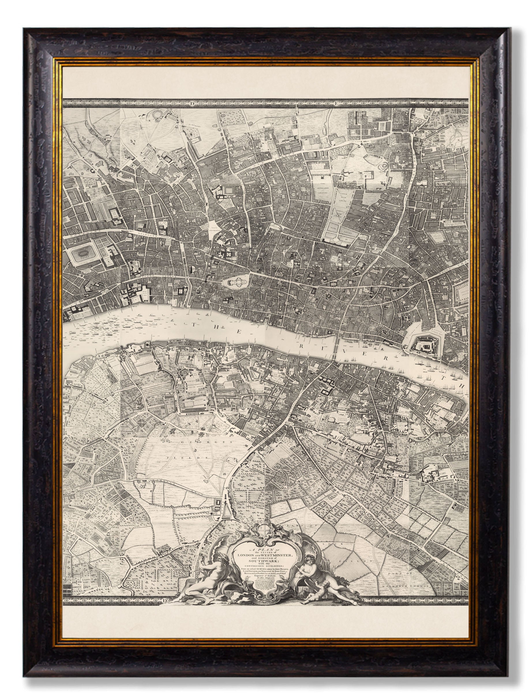 c.1746 London Triptych Map styled view – Leya Buster Interiors