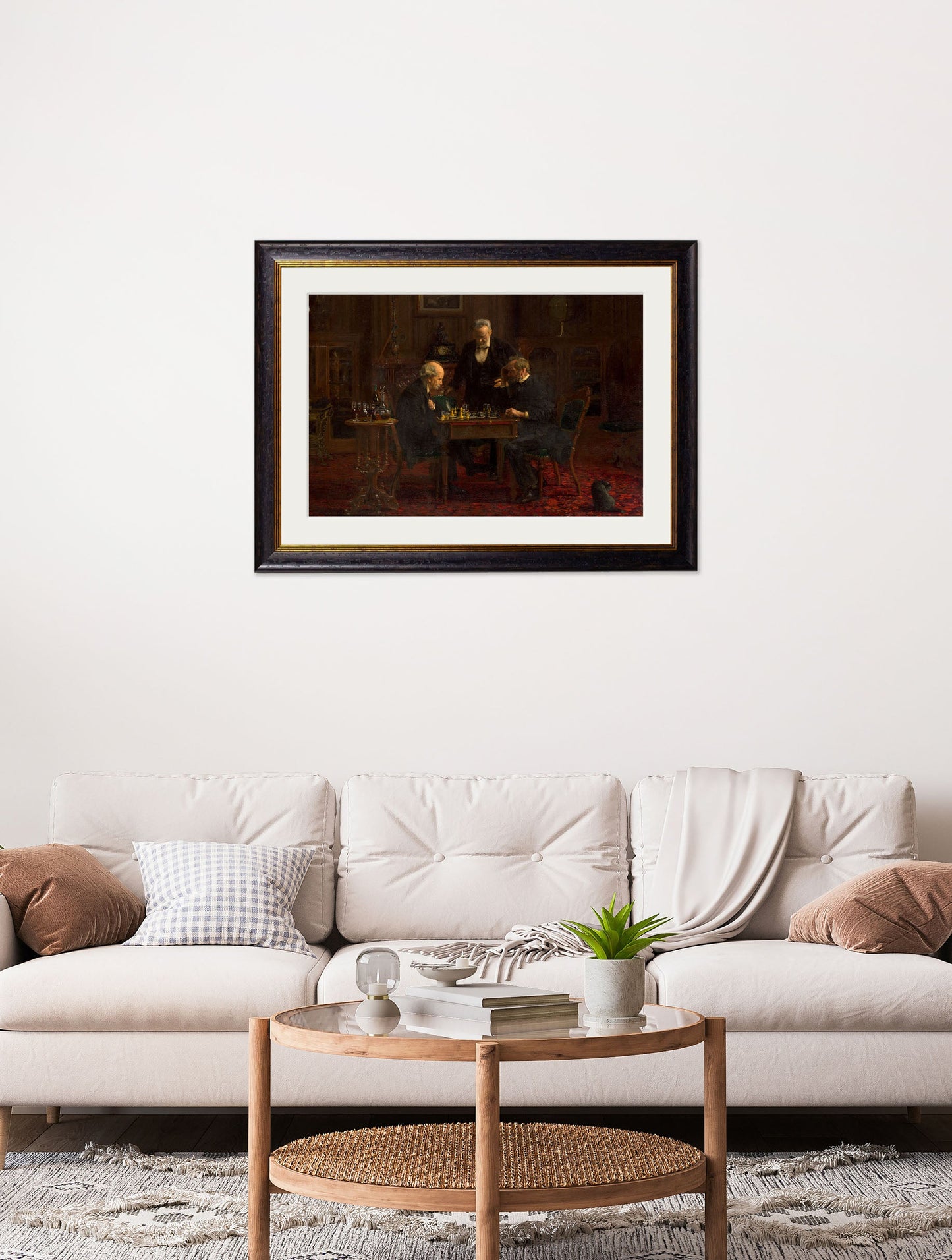 c.1876 The Chess Players – Thomas Eakins – framed wall art at Leya Buster Interiors