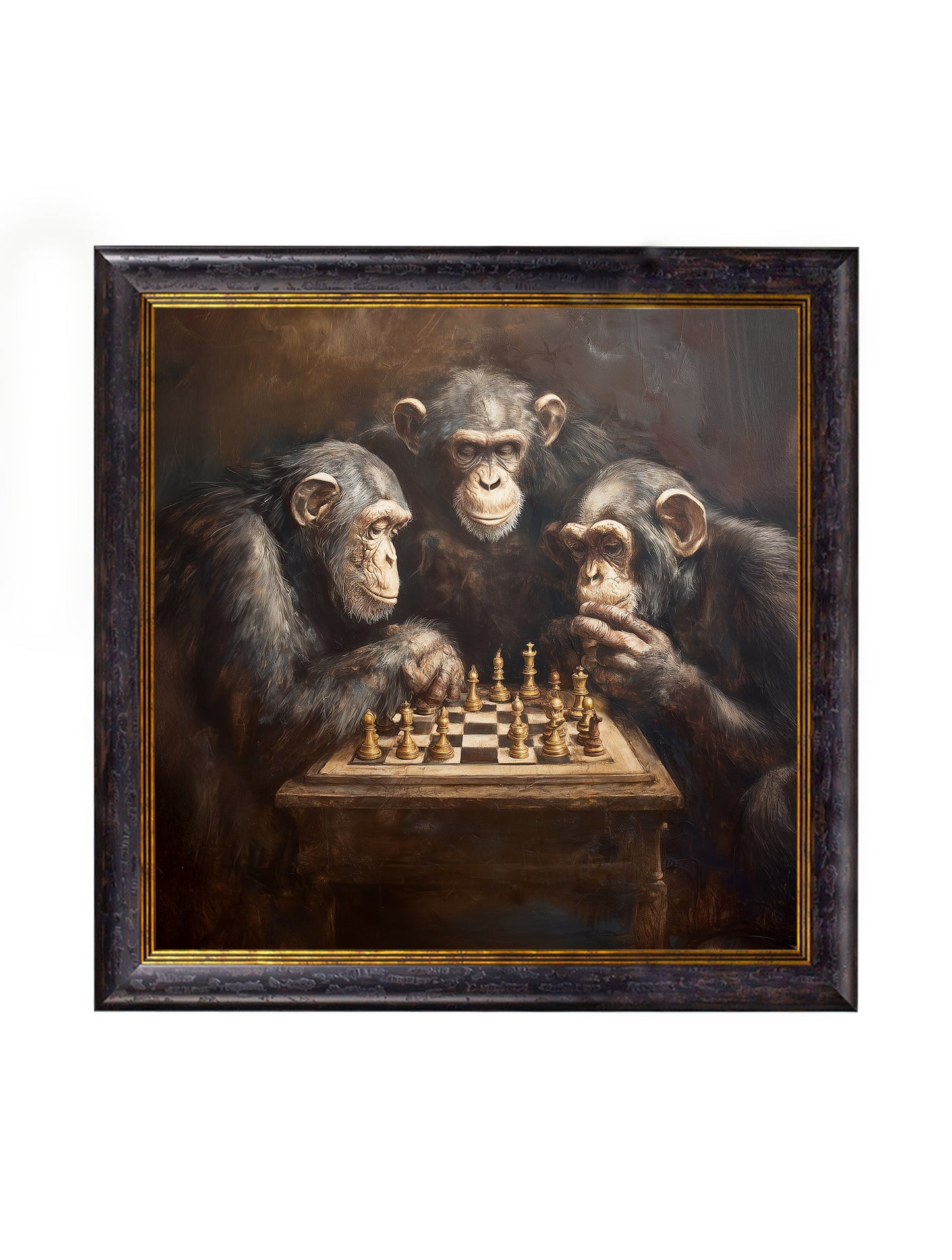 The Chess – Playing Chimps – Oxford Square Frame detail – Leya Buster Interiors