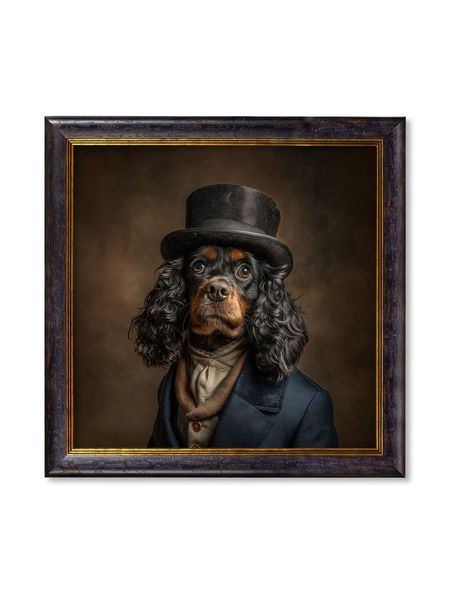 Lord Longears – Gentleman Cocker Spaniel Oxford Square Frame detail – Leya Buster Interiors
