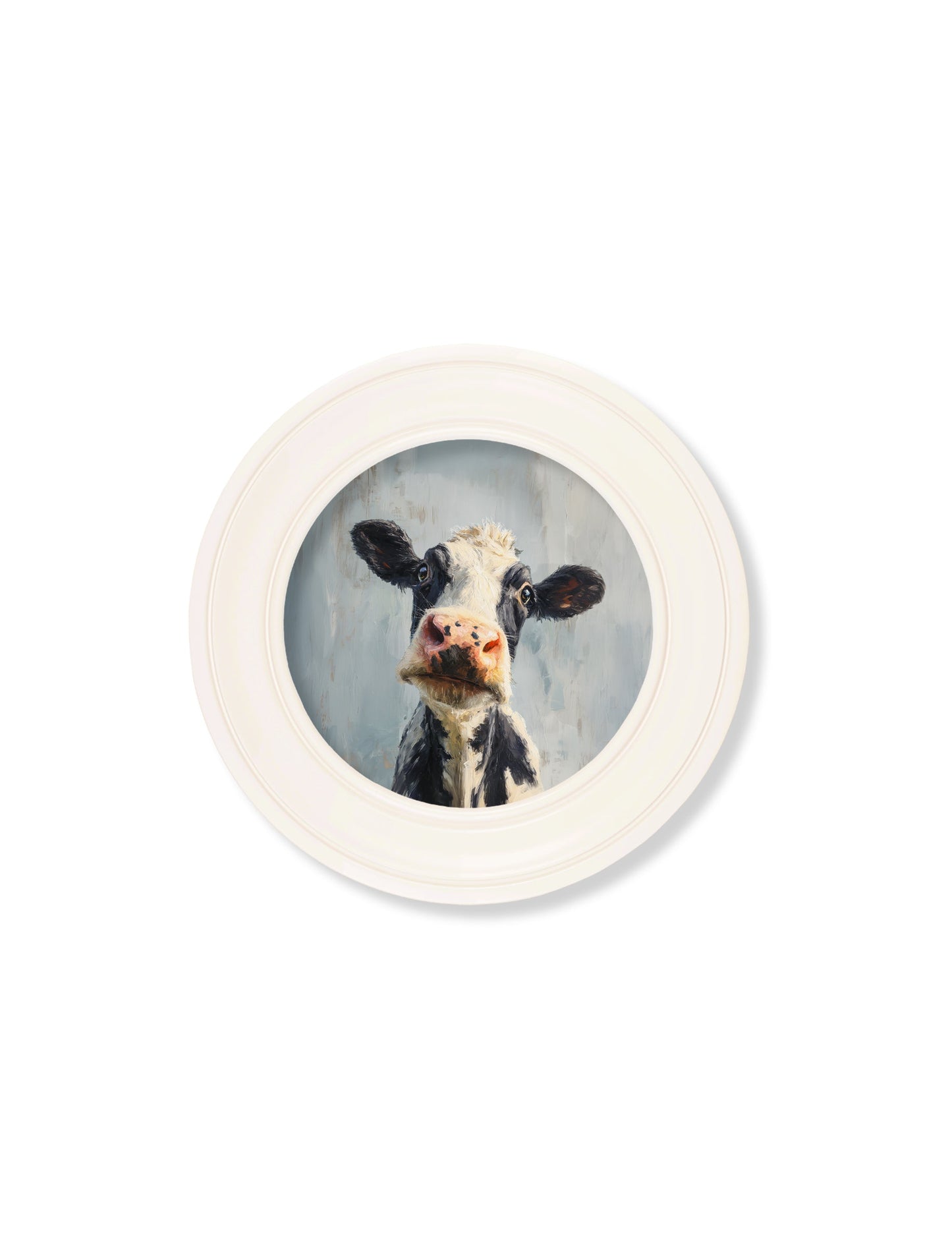 The Curious Cow – Oxford Strong White Round Frame styled view – Leya Buster Interiors