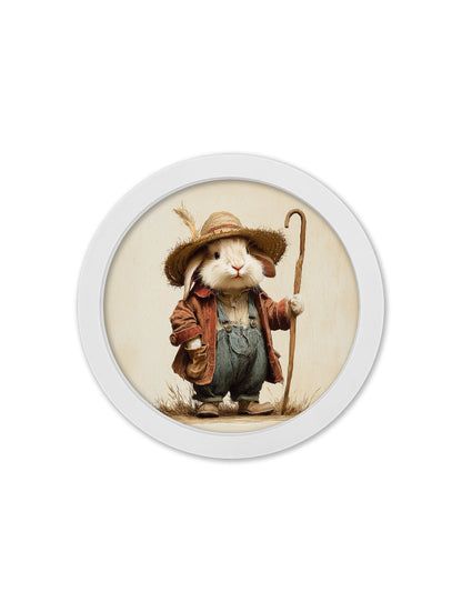 The Little Farmers – 30cm White Round Box Frame styled view – Leya Buster Interiors