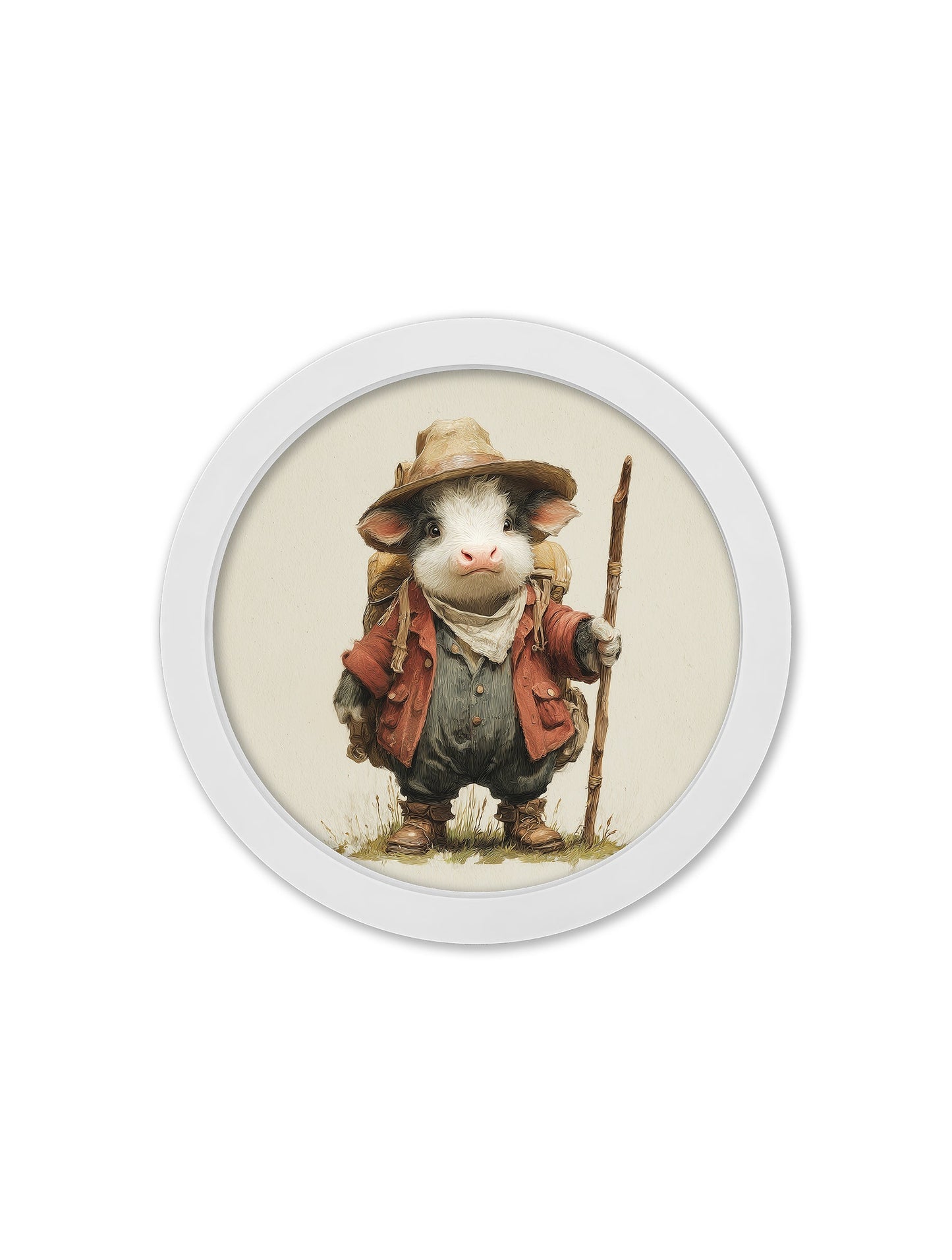 The Little Farmers - 30cm White Round Box Frame