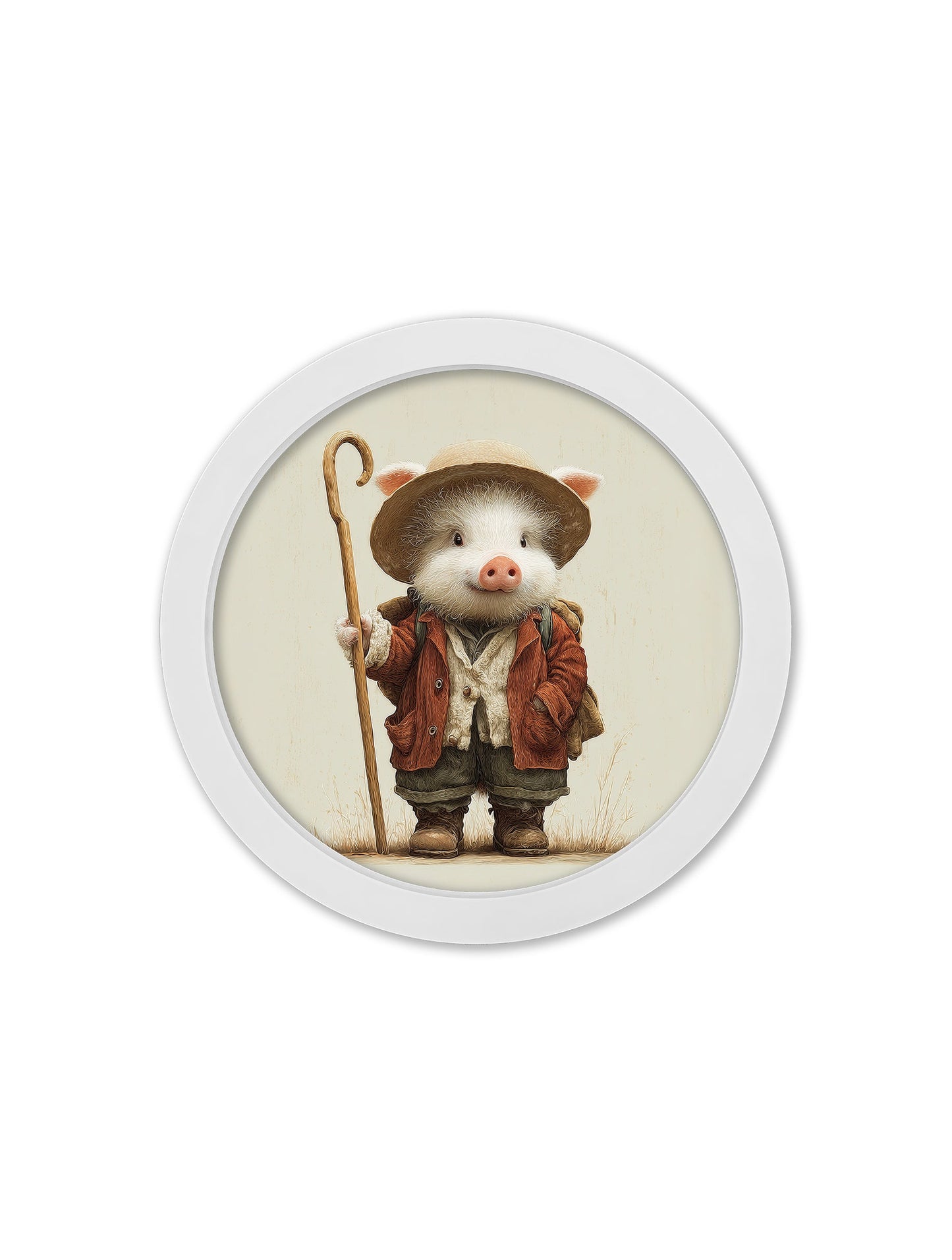 The Little Farmers - 30cm White Round Box Frame