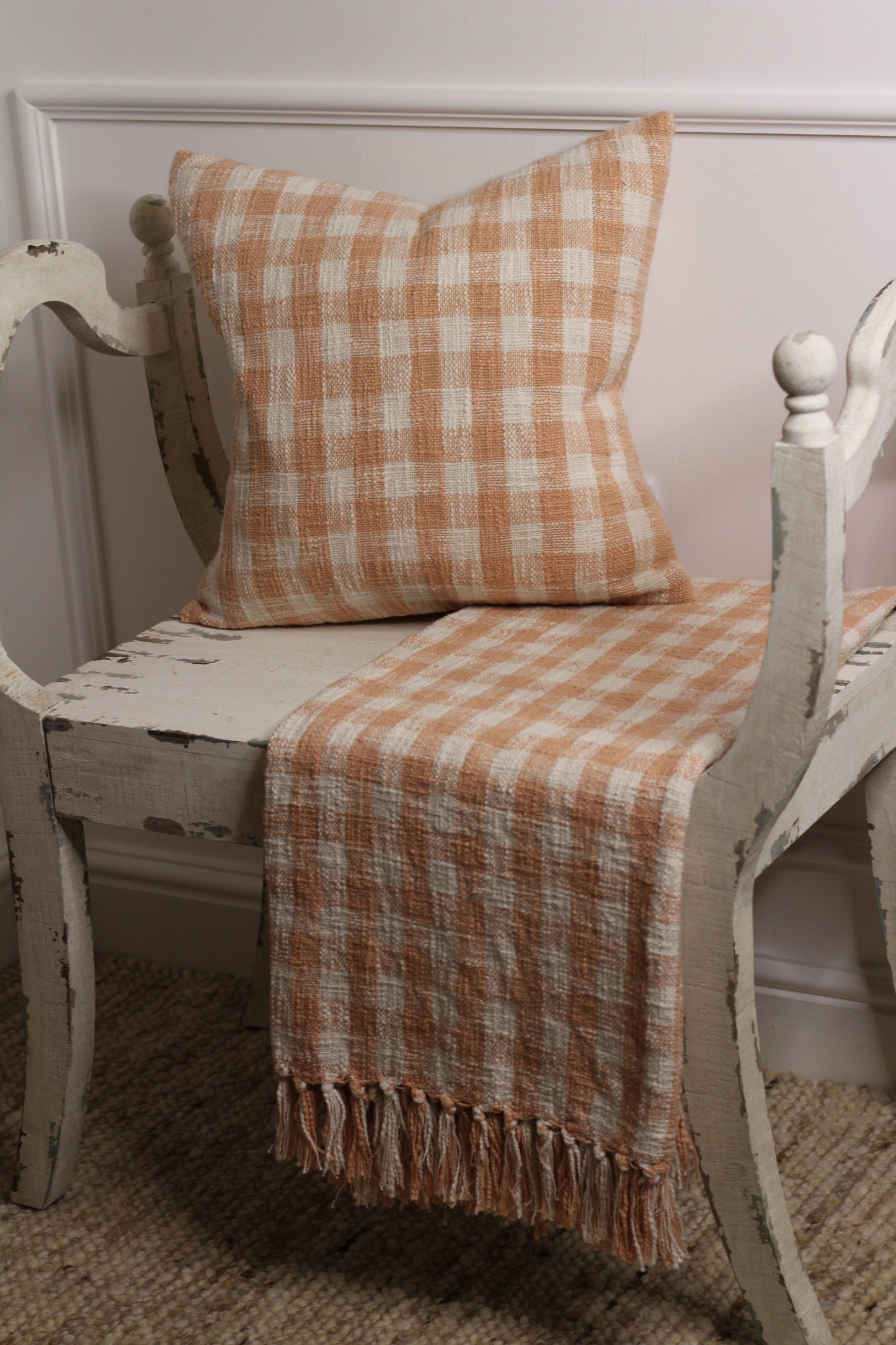 Gingham Throw Blush