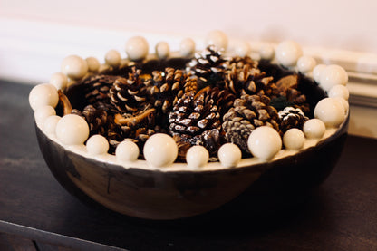 Cream & Black Bowl With Bobble Edge styled view – Leya Buster Interiors