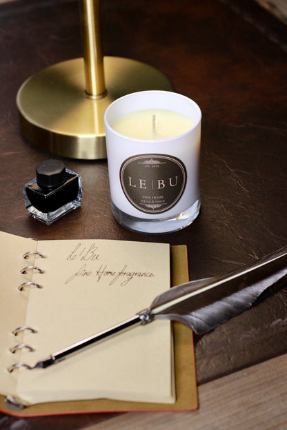 Damson Plum, Rose & Patchouli – Candle styled view – Leya Buster Interiors