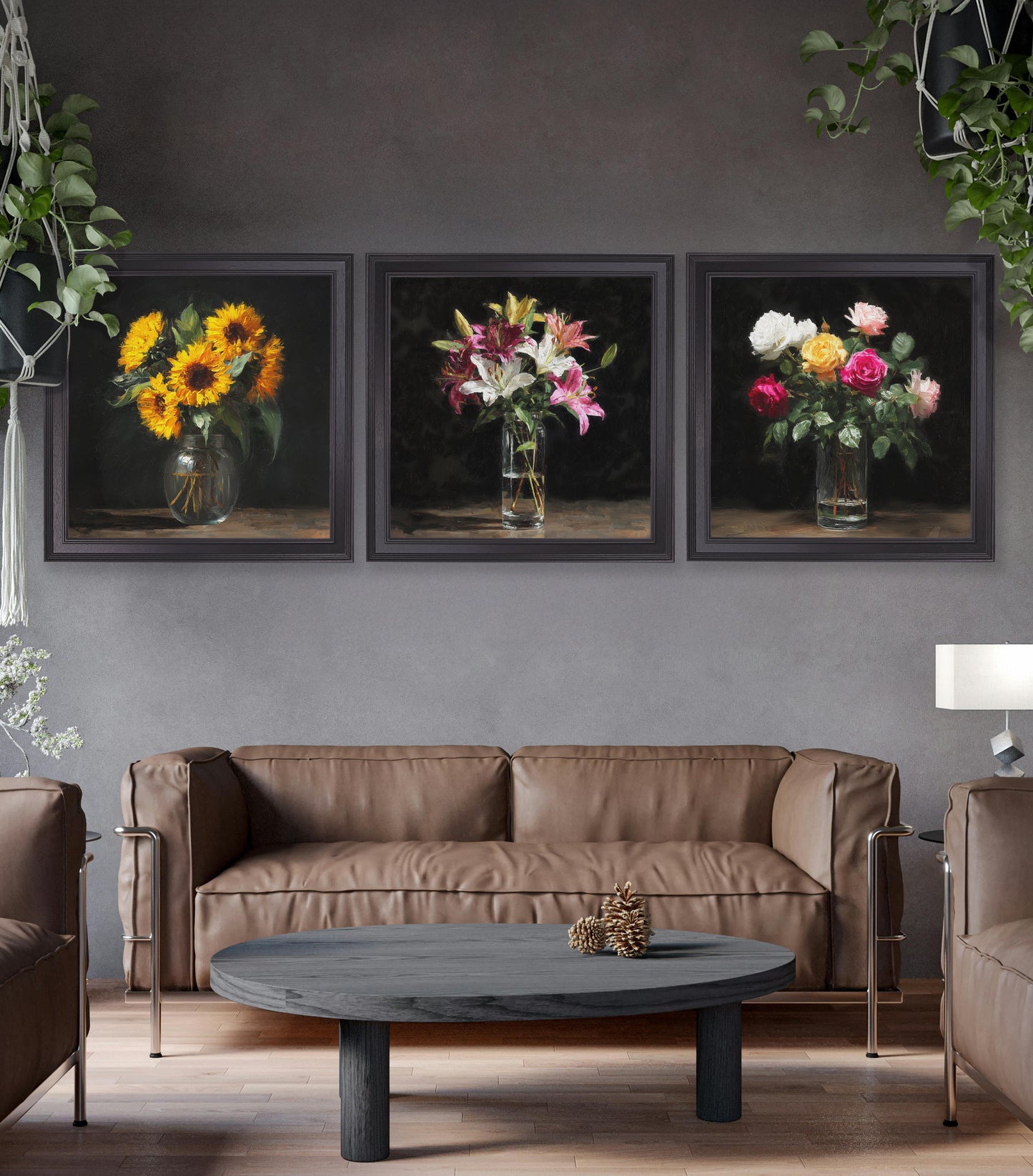 Roses After Dark - Black Hurstwood Square Frame