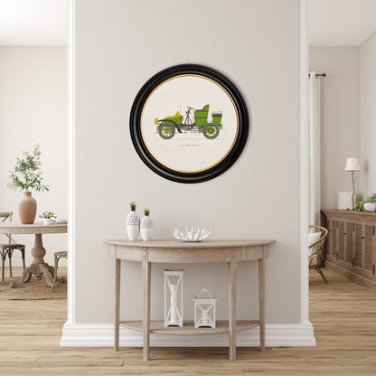 1904 De Dion Bouton 8 in Round Frame – framed wall art at Leya Buster Interiors