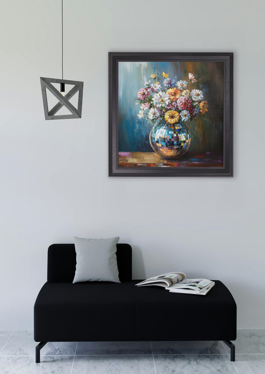 Disco Wildflowers - Black Hurstwood Square Frame