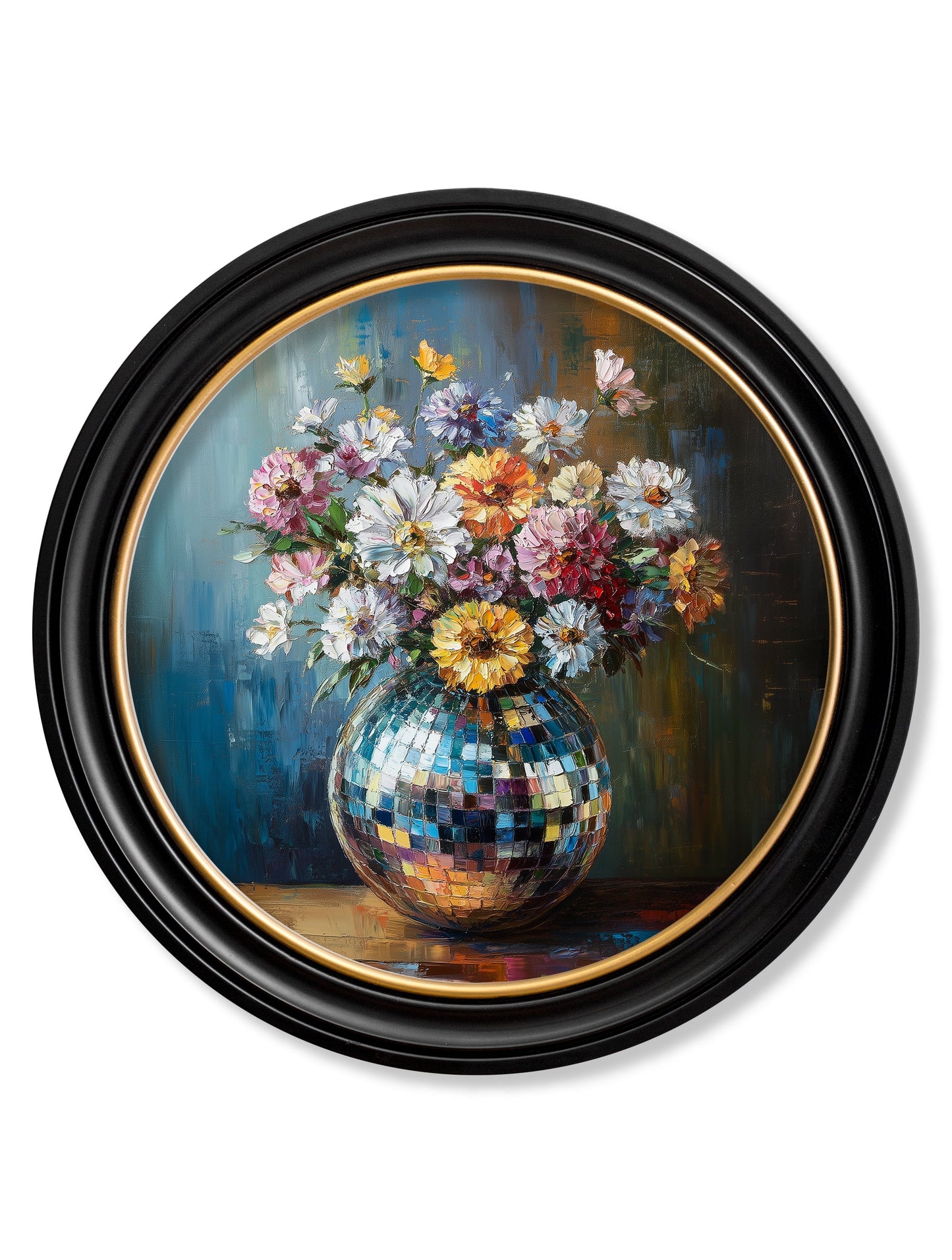 Disco Wildflowers - Oxford Round Frame