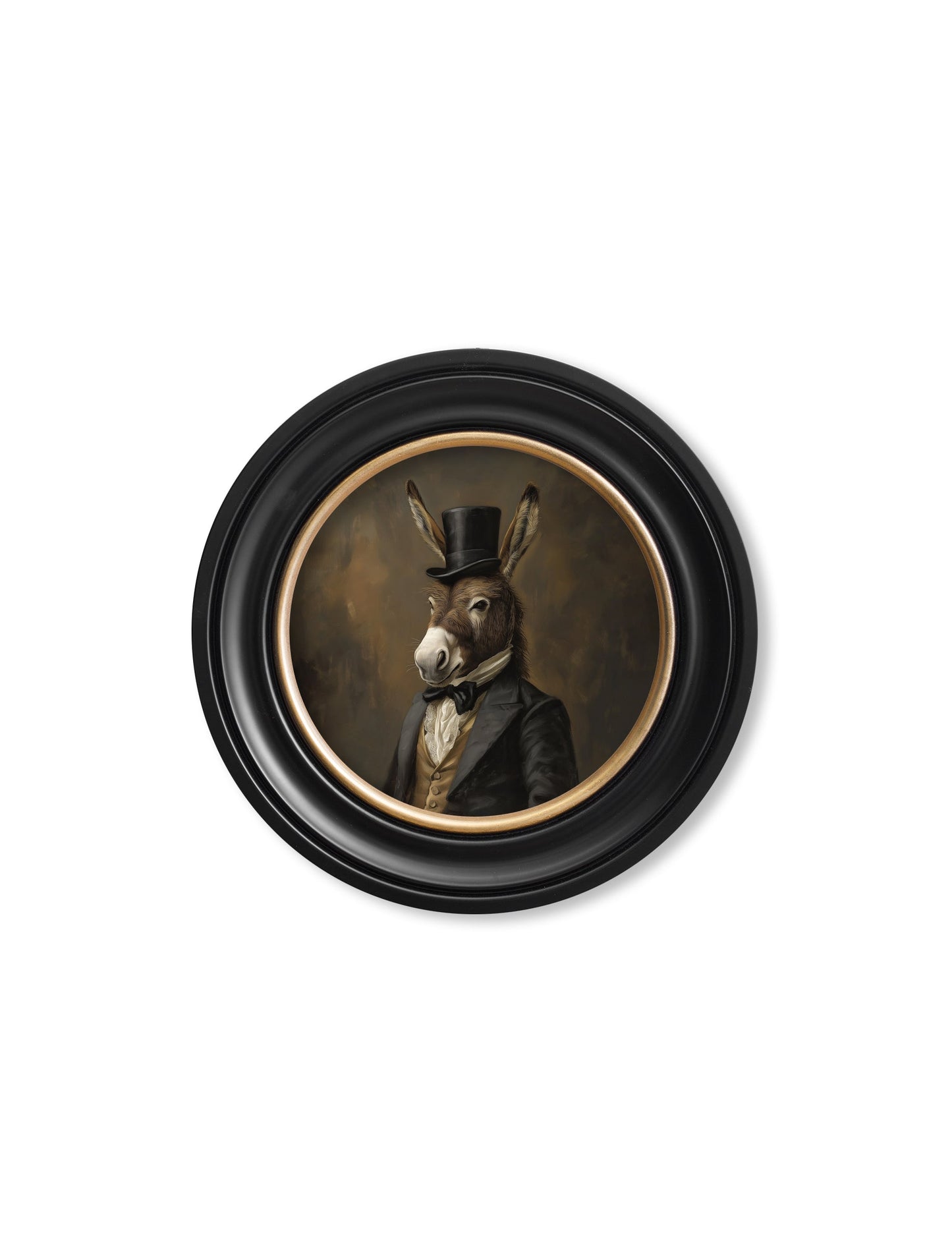 Earl of Assbury – Gentleman Donkey Oxford Round Frame styled view – Leya Buster Interiors